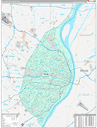 St. Louis City Wall Map Premium Style